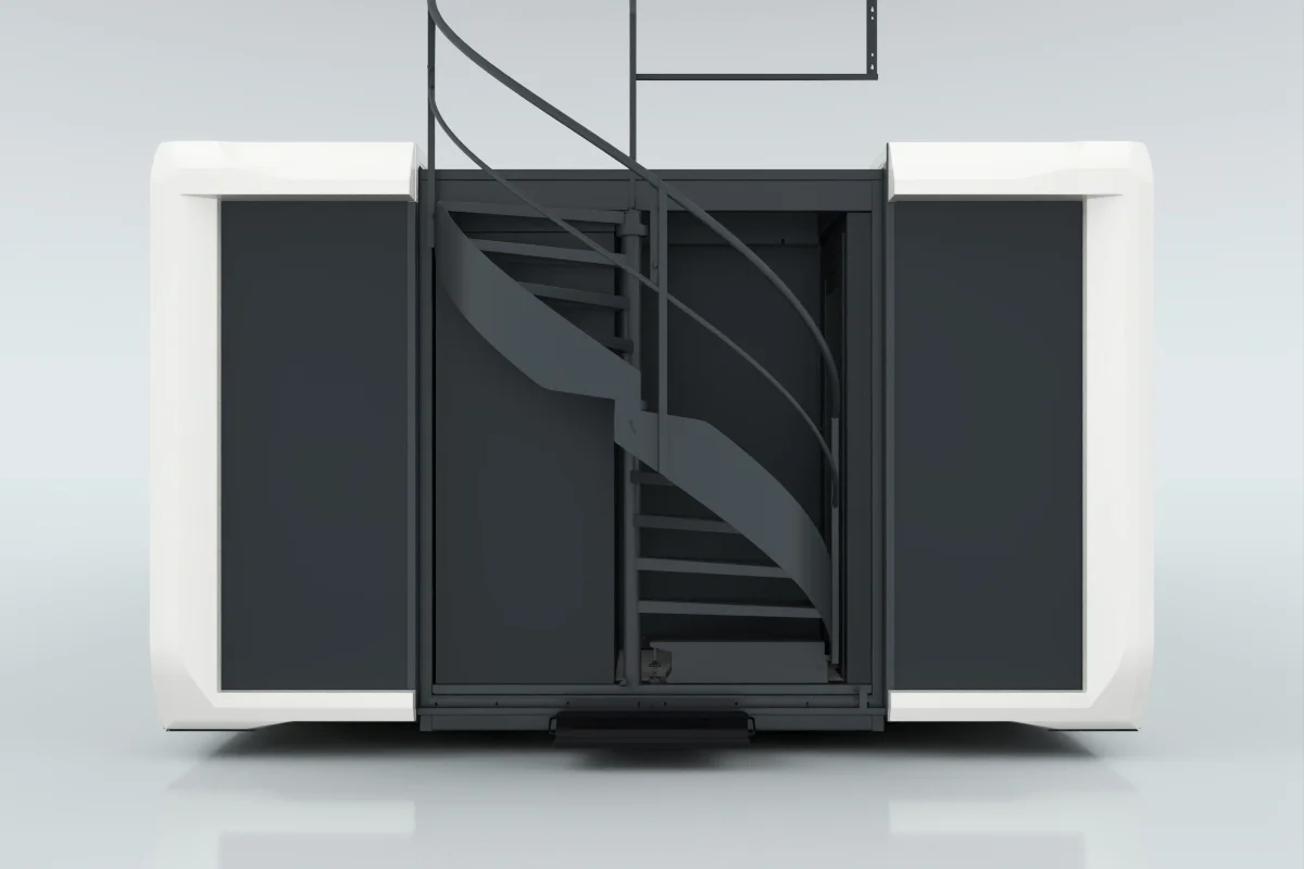 Roof deck entry with Stairs
