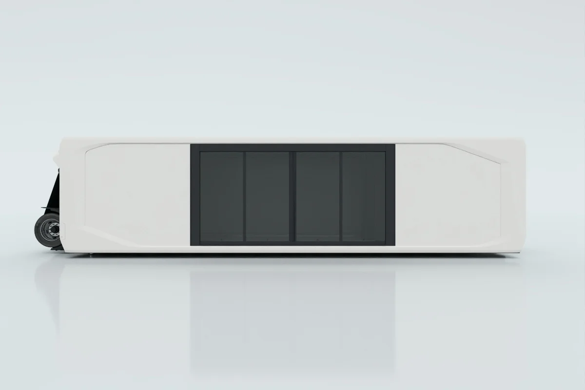 Solid wall with manual sliding door