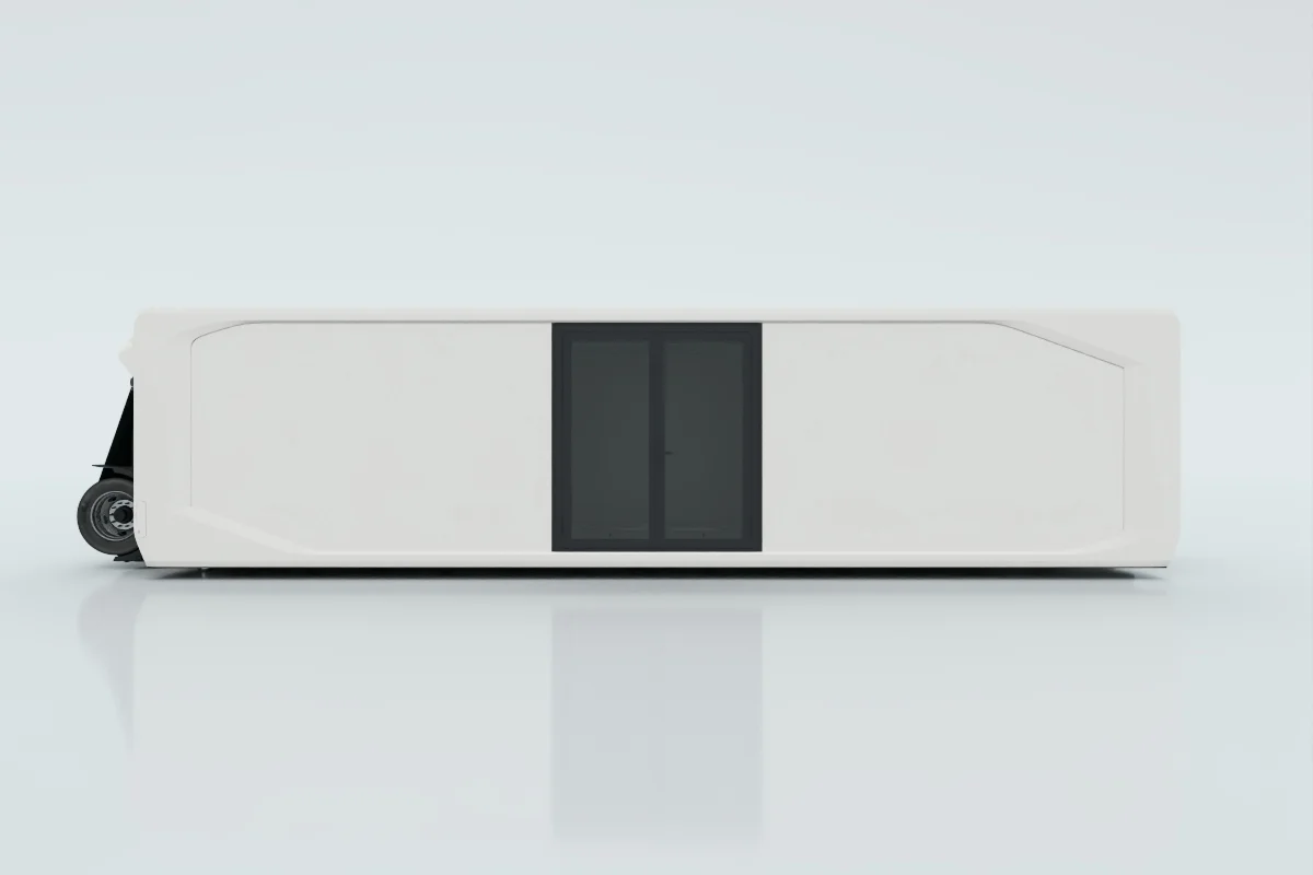 Solid wall with double hinged door