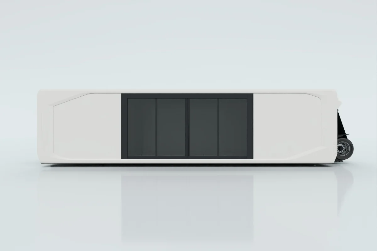 Solid wall with manual sliding door