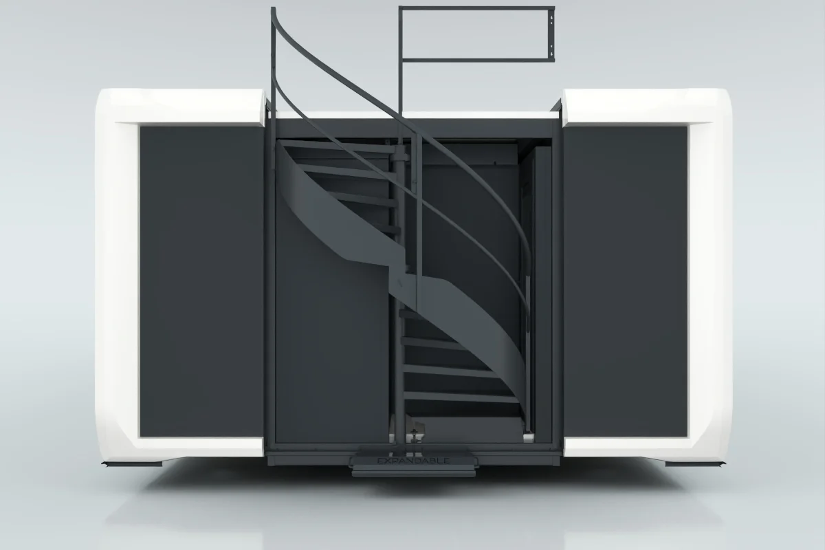 Roof deck entry with Stairs