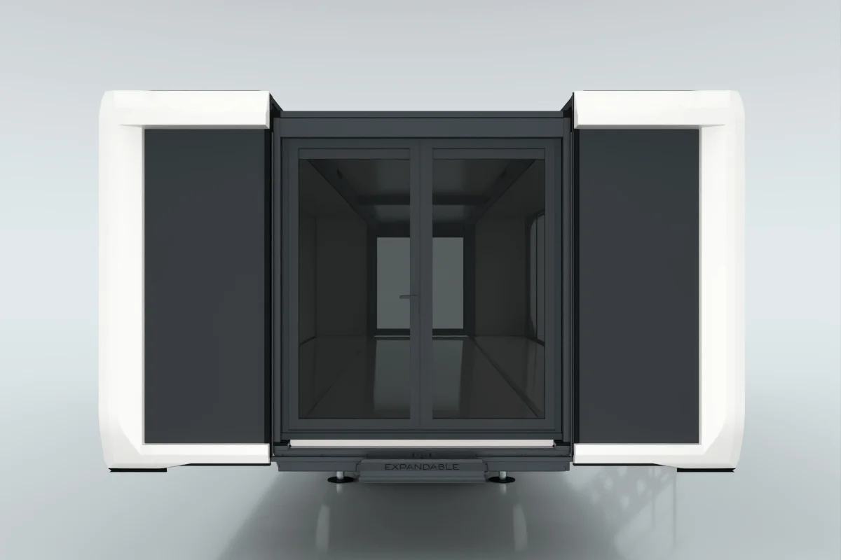 Double opening doors with glass