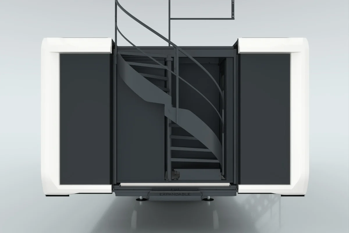 Roof deck entry with Stairs