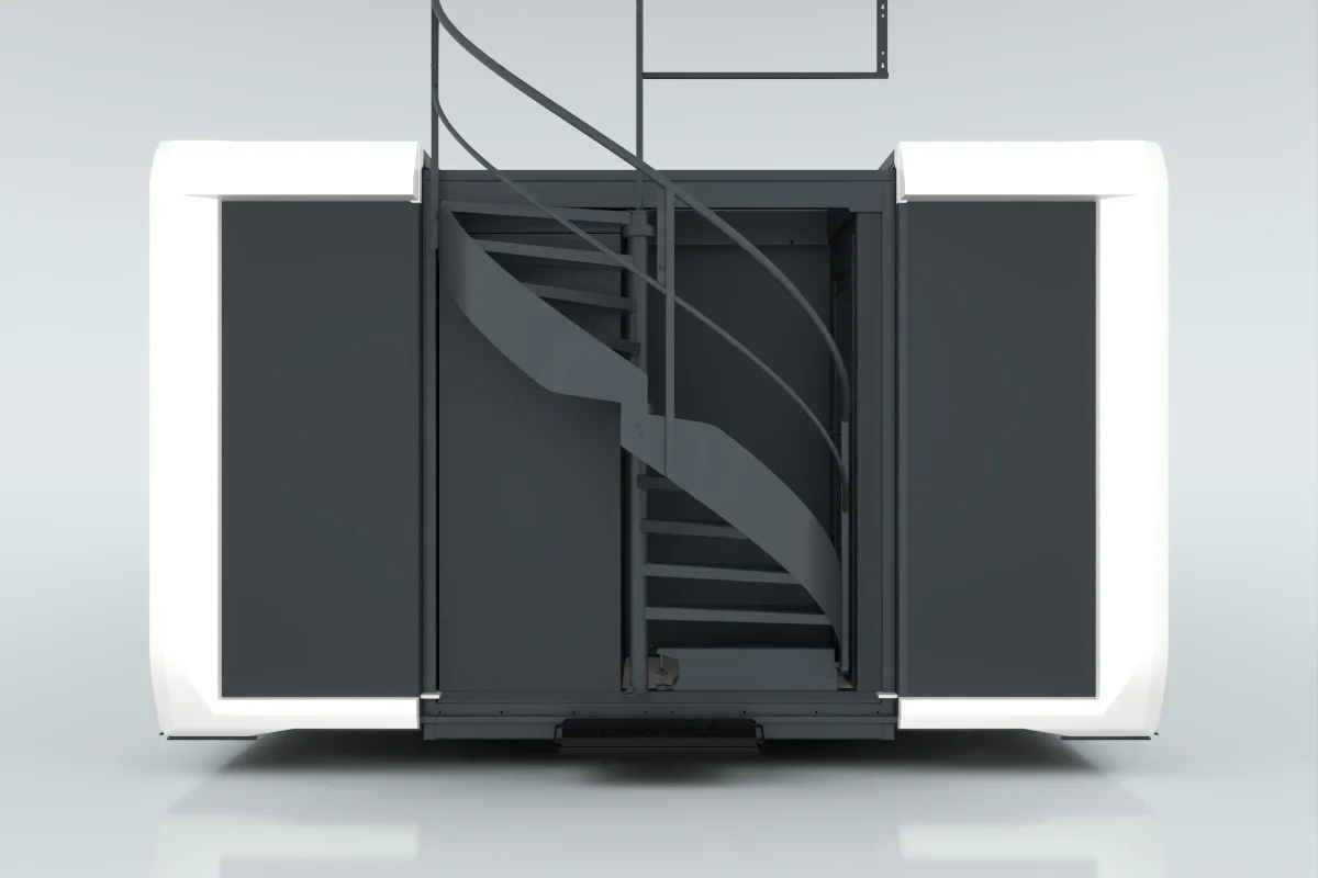 Roof deck entry with Stairs