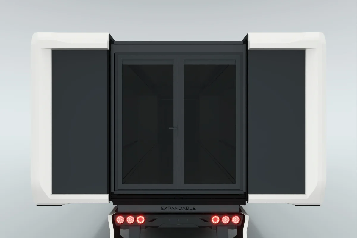 Double opening doors with glass