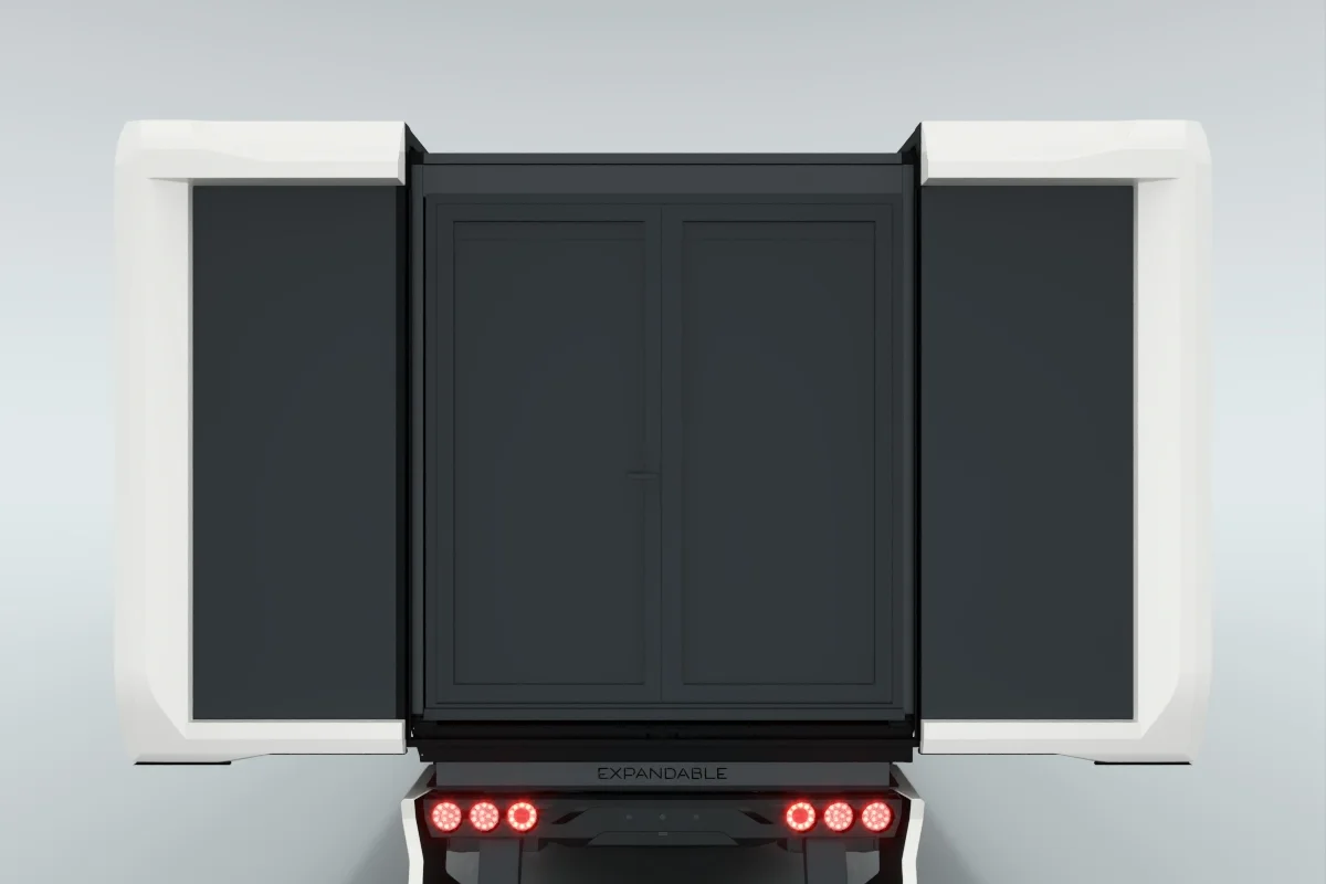 Double opening doors with panel