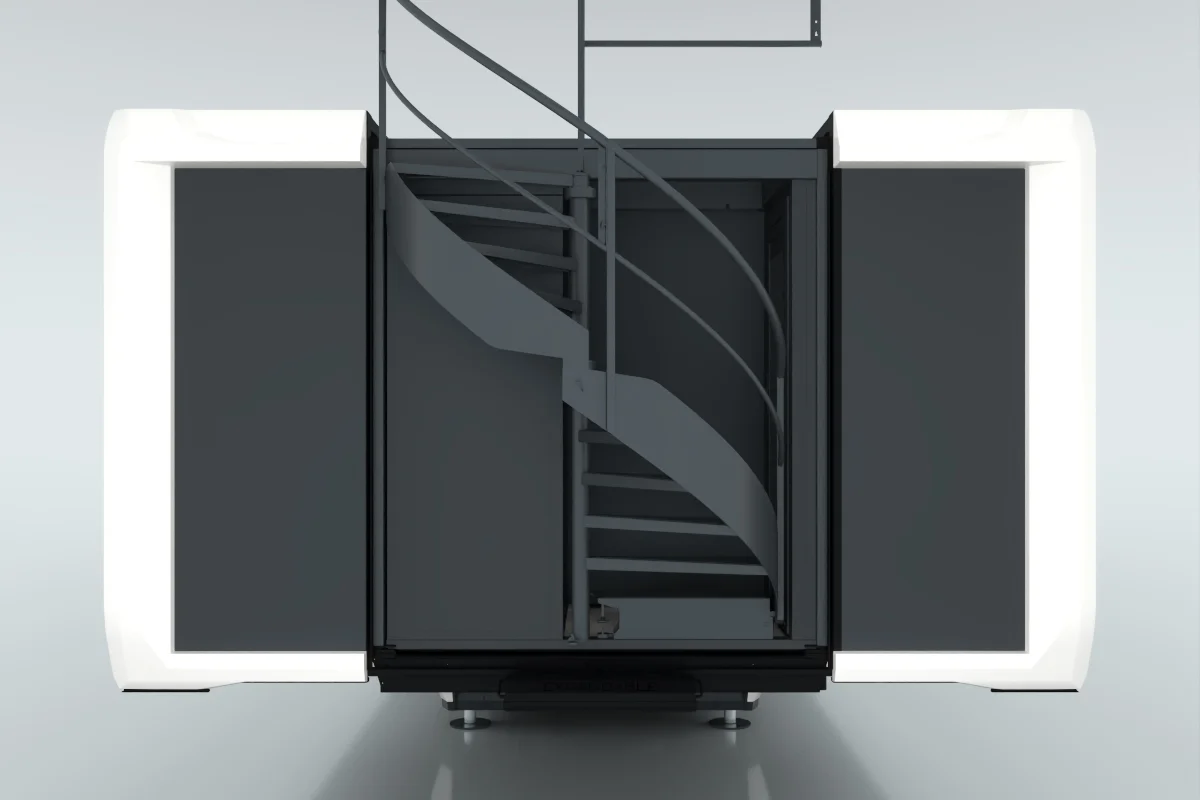 Roof deck entry with Stairs