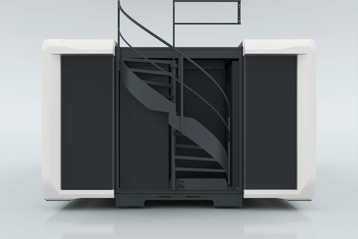 Roof deck entry with Stairs