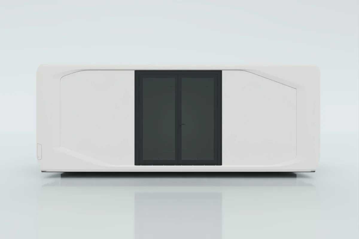 Solid wall with double hinged door