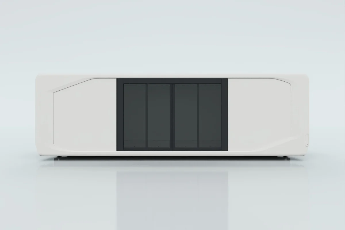 Solid wall with manual sliding door